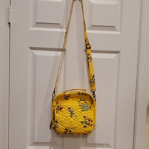 lug Handbags - LUG Floral Yellow Quilted Crossbody Bag